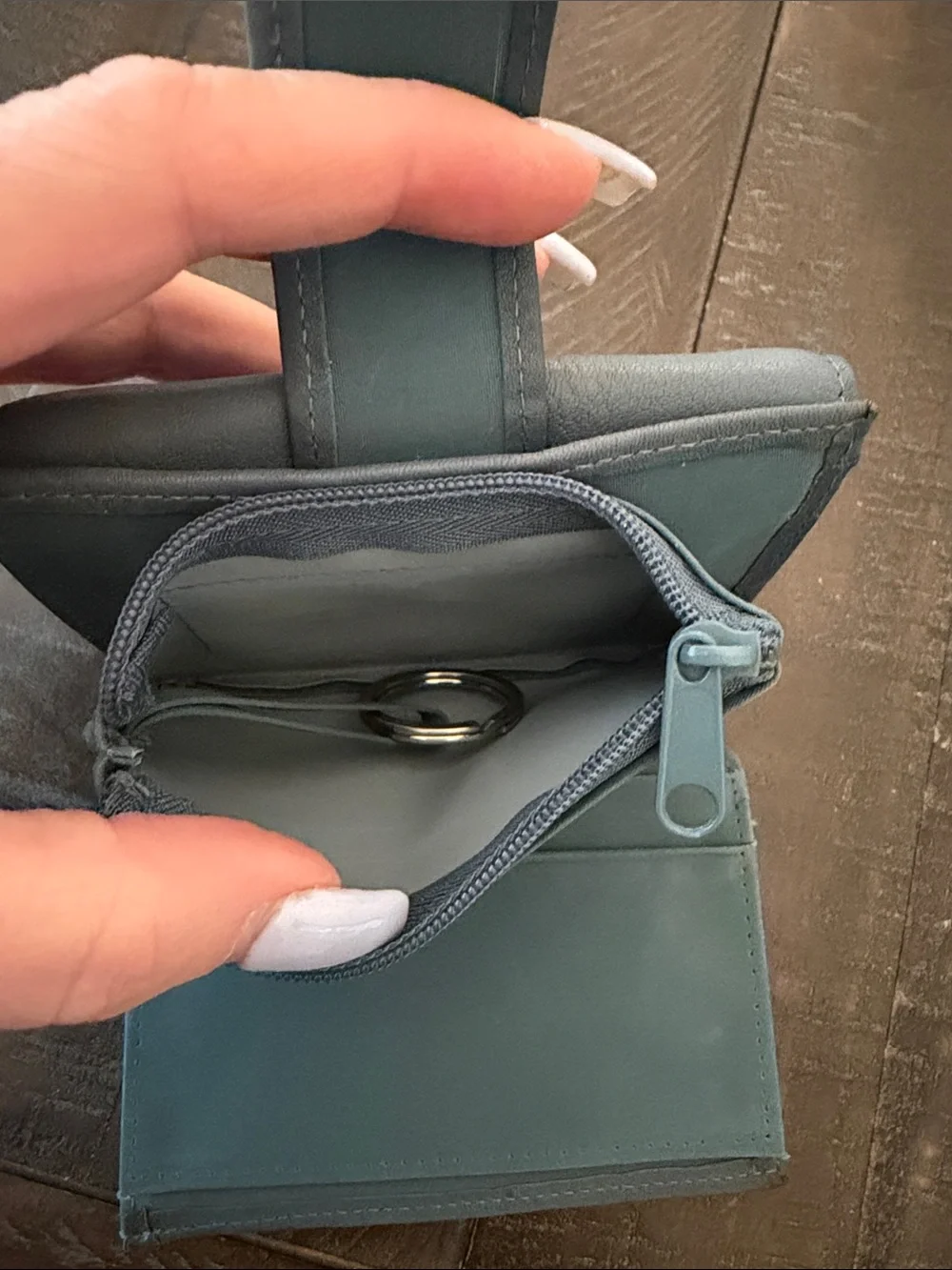 Buxton Options Pale Blue Leather Snap Wallet